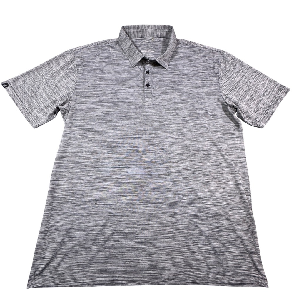 Swannies Golf Mens XL Polo Shirt Grey Space Dye Performance Stretch Short Sleeve